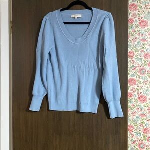 Loft size large light blue ribbed sweater